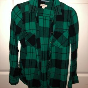 Merona Women’s Flannel, Green and Black